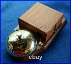 Lovely Old Vintage Original Electric Door Railway Butler Alarm Bell Wood Brass