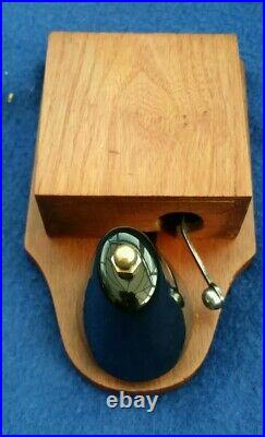 Lovely Old Vintage Original Electric Door Railway Butler Alarm Bell Wood Brass