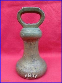 MASSIVE ANTIQUE 14 lb POUND BRASS BELL WEIGHT / DOORSTOP