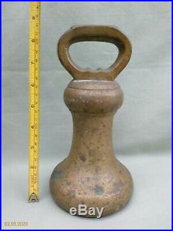 MASSIVE ANTIQUE 14 lb POUND BRASS BELL WEIGHT / DOORSTOP