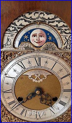 Mantel Clock Antique Shelf Bracket Bell Strike Moon Phase Pendulum 39cm