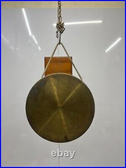 Maritime Antique Original Brass Metal Ship Round Gong Bell with beater stick