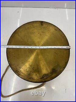 Maritime Antique Original Brass Metal Ship Round Gong Bell with beater stick