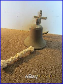 Maritime Salvaged Brass Anchor Bell & Lanyard