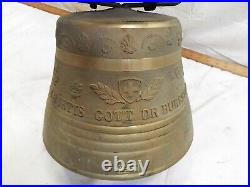 Massive Huge Large Vintage Swiss 10 Brass Cow Farm Bell Tool Bull withBelt