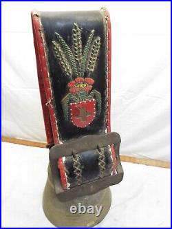Massive Huge Large Vintage Swiss 10 Brass Cow Farm Bell Tool Bull withBelt