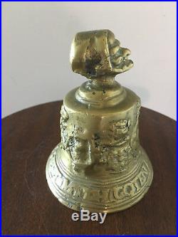 Medieval Church Bell Cast Brass Old Lady Head European