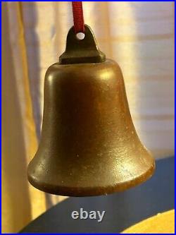 Medium Size Antique 1900's Bronze brass School Bell, Wall Bell, Old Shop 5 VTG
