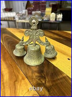 Mexican Antique 1811 Mission Bronze Brass Bell Triple Ringer/ Garden Bell