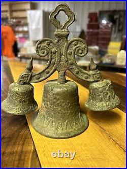 Mexican Antique 1811 Mission Bronze Brass Bell Triple Ringer/ Garden Bell