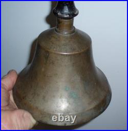Museum Quality Very Early Large Heavy 3 Lb Primitive Antique Brass Calling Bell