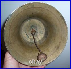 Museum Quality Very Early Large Heavy 3 Lb Primitive Antique Brass Calling Bell