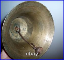 Museum Quality Very Early Large Heavy 3 Lb Primitive Antique Brass Calling Bell
