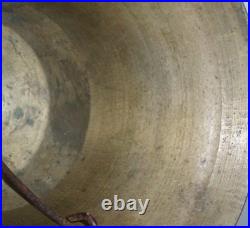 Museum Quality Very Early Large Heavy 3 Lb Primitive Antique Brass Calling Bell