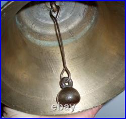 Museum Quality Very Early Large Heavy 5 Lb Primitive Antique Brass Calling Bell