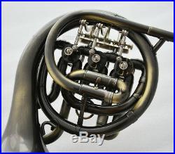 NEW Antique MiNi French Horn Bb 3 Rotary Valves Engraving Bell With Case