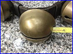 NICE Original 8 Leather Strap Of 25 Antique Vintage Brass Sleigh Horse Bells