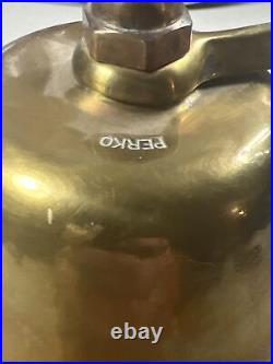 NICE Vintage Perko Ship Bell Brass Maritime Fog Bell Wall Hung 8Diameter 2.4lbs