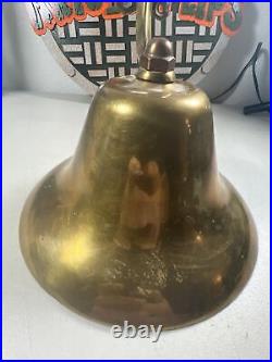 NICE Vintage Perko Ship Bell Brass Maritime Fog Bell Wall Hung 8Diameter 2.4lbs