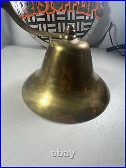 NICE Vintage Perko Ship Bell Brass Maritime Fog Bell Wall Hung 8Diameter 2.4lbs