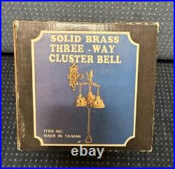 NIP Vintage Solid Brass Triple Door Chime Shopkeepers Entry Bell Taiwan