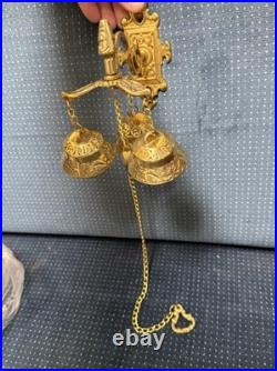 NIP Vintage Solid Brass Triple Door Chime Shopkeepers Entry Bell Taiwan