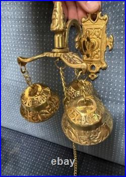 NIP Vintage Solid Brass Triple Door Chime Shopkeepers Entry Bell Taiwan
