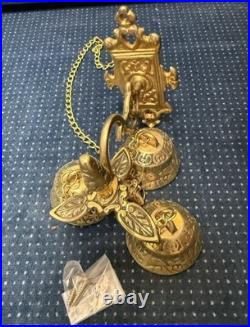NIP Vintage Solid Brass Triple Door Chime Shopkeepers Entry Bell Taiwan