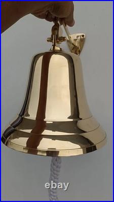 Nautical 11 Big Hanging Door Bell Antique Brass Ship With Wall Mounted Bracket