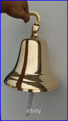 Nautical 11 Big Hanging Door Bell Antique Brass Ship With Wall Mounted Bracket