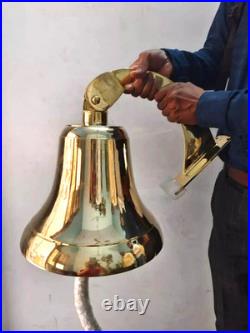 Nautical 18 Big Hanging Door Bell Antique Brass Ship With Wall Mounted Bracket Nautical 18 Big Hanging Door Bell Antique Brass Ship With Wall Mounted Bracket
