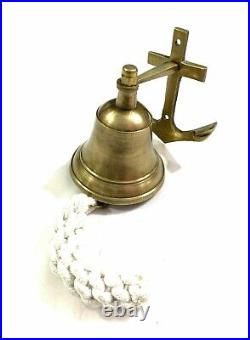 Nautical Anchor Ship Bell Antique Brass Maritime Ship Wall Bell Boat Décor Gift