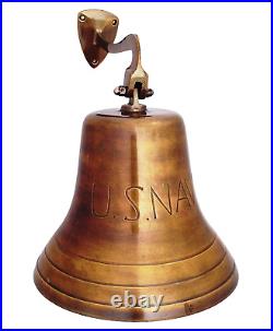 Nautical Antique Solid Brass US Navy Ship Bell, Maritime Navy Ship's Decor & Gif