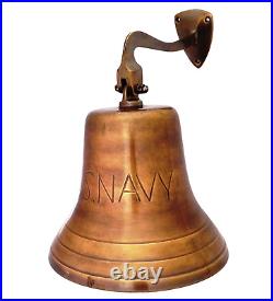 Nautical Antique Solid Brass US Navy Ship Bell, Maritime Navy Ship's Decor & Gif