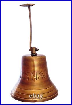 Nautical Antique Solid Brass US Navy Ship Bell, Maritime Navy Ship's Decor & Gif