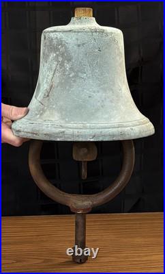 Nautical Brass 8 Bell with Mounting Bracket Ship Boat Antique Old Navy 21+ Pounds