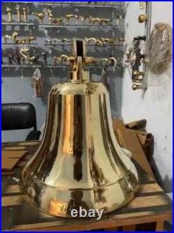 Nautical Brass Solid Hanging Door Bell Ship 18 Big Wall Mounted Bracket gift
