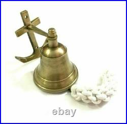 Nautical Brass Wall Ship Bell Antique finish Anchor Door Bell Set of 5 Unit