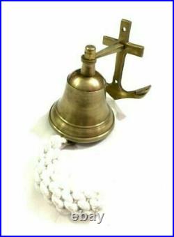 Nautical Brass Wall Ship Bell Antique finish Anchor Door Bell Set of 5 Unit