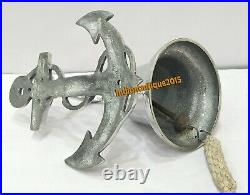 Nautical Chrome Bell Anchor Ship Boat Wall Mount Door Decor Bell