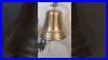 Nautical Hanging Door Ship Bell Vintage Brass Big With Wall Mounted Bracket