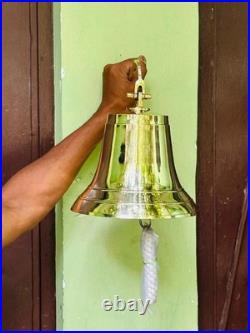 New 11 Large Nautical Solid Brass Ship's Bell Marine Maritime Wall Boat Decor
