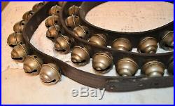 Nice Antique Acorn Style Brass or other Sleigh Bells Strand 58 Bells & 8' Strand