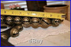 Nice Antique Acorn Style Brass or other Sleigh Bells Strand 58 Bells & 8' Strand