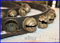 Nice Antique Acorn Style Brass or other Sleigh Bells Strand 58 Bells & 8' Strand