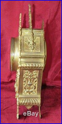 Nice French 19th Century Brass Bell Striking 8 Day Mantle Clock