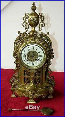 Nice French 19th Century Brass Bell Striking Mantle Clock