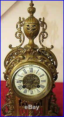 Nice French 19th Century Brass Bell Striking Mantle Clock