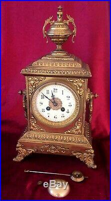Nice Quality Brass Bell Striking French Mantle Clock