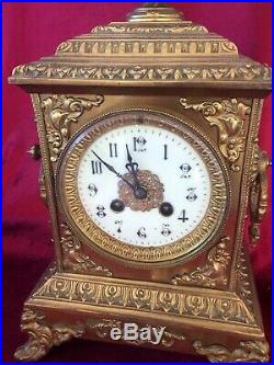 Nice Quality Brass Bell Striking French Mantle Clock